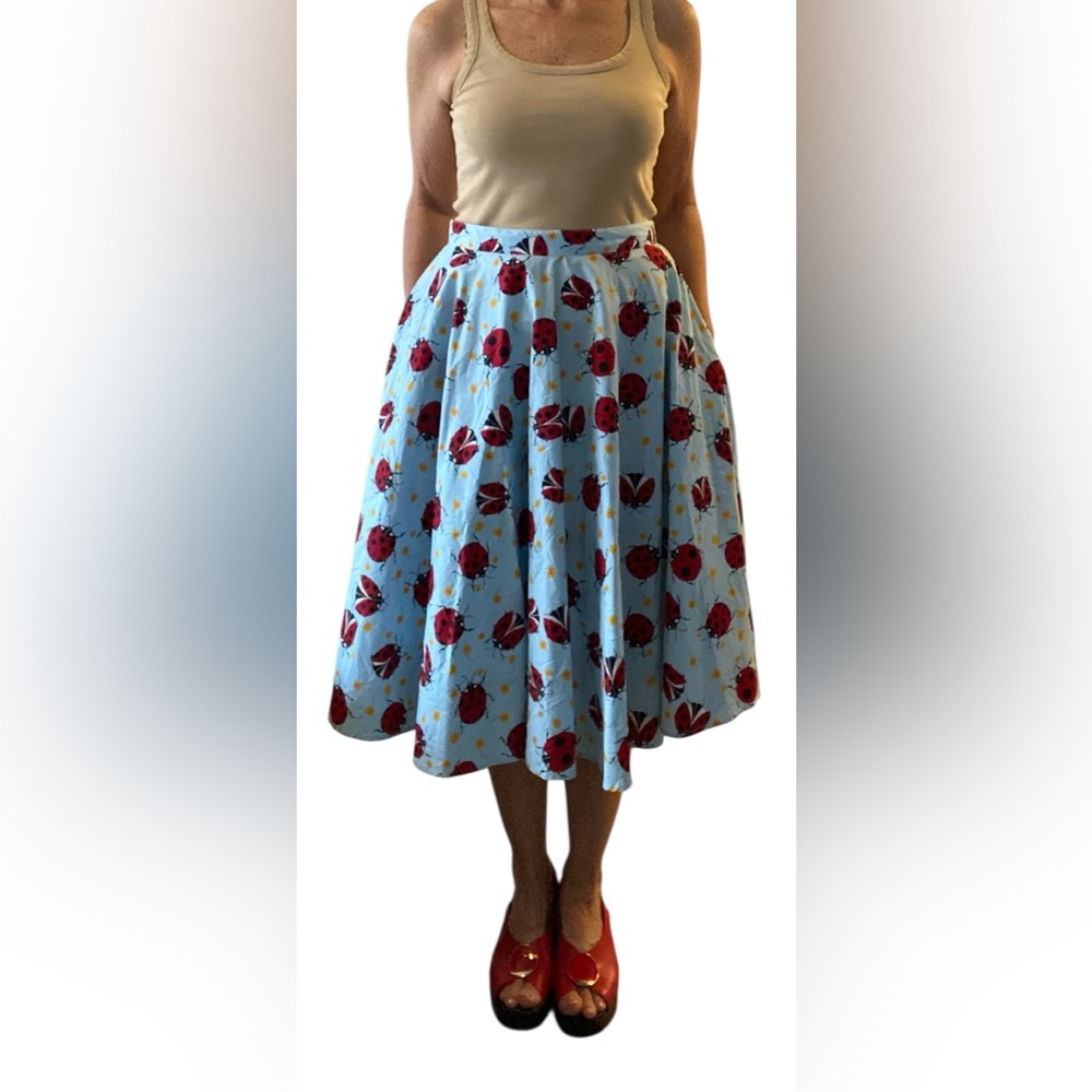 Hell Bunny 100% cotton ladybug circle skirt NWOT Size 2XL feminine coquette girl